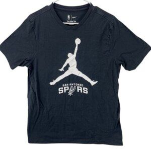 Nike Jordan T-Shirt Men’s Black San Antonio Spurs NBA Graphic Athletic Sports M‎